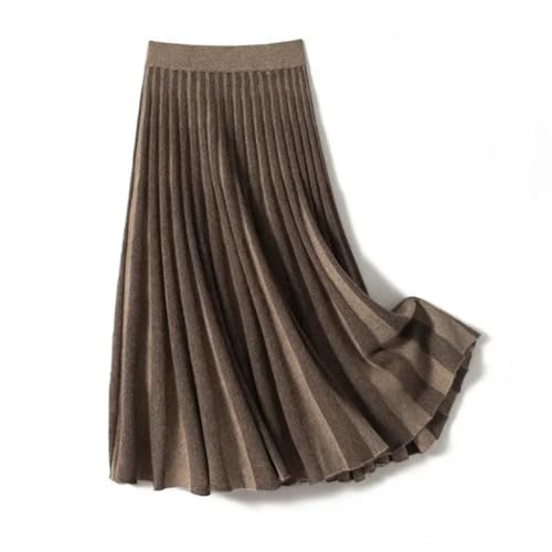 Women Cashmere Wool Skirt Midi Slim Contrast Color Style Knitted Casual Skirt2