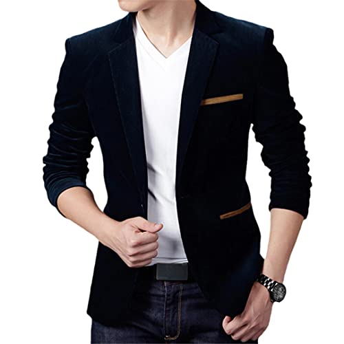 Men Blazer Fashion Cotton Suit Blazer Slim Fit Masculine Blazer Casual Solid Colr Male Suits Jacket