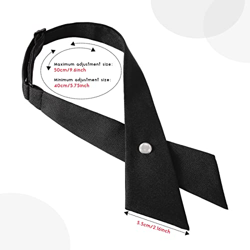 Satinior Mens 3 Pieces Uniform Tie Adjustable Criss Cross Bow School Neck, Black, Medium #TOP2