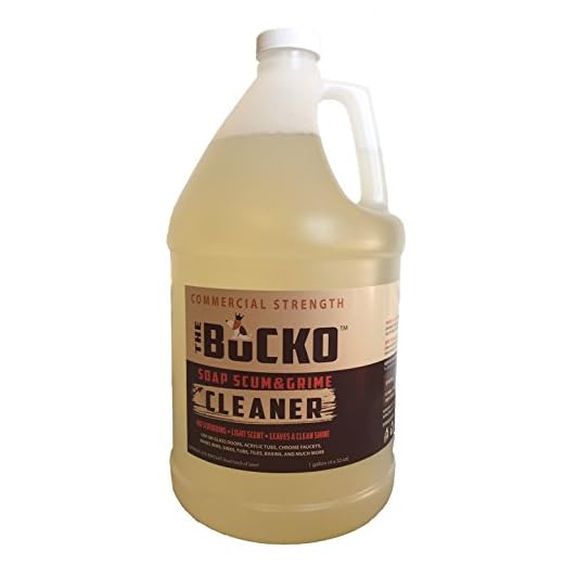 The Bucko Soap Scum and Grime Cleaner - Non-Toxic Soap Scum Remover Gallon (128 oz) |Grime Remover for Bathtubs, Showers, Glass Shower Doors | Multi-Purpose Cleaner Leaves a Beautiful Shine