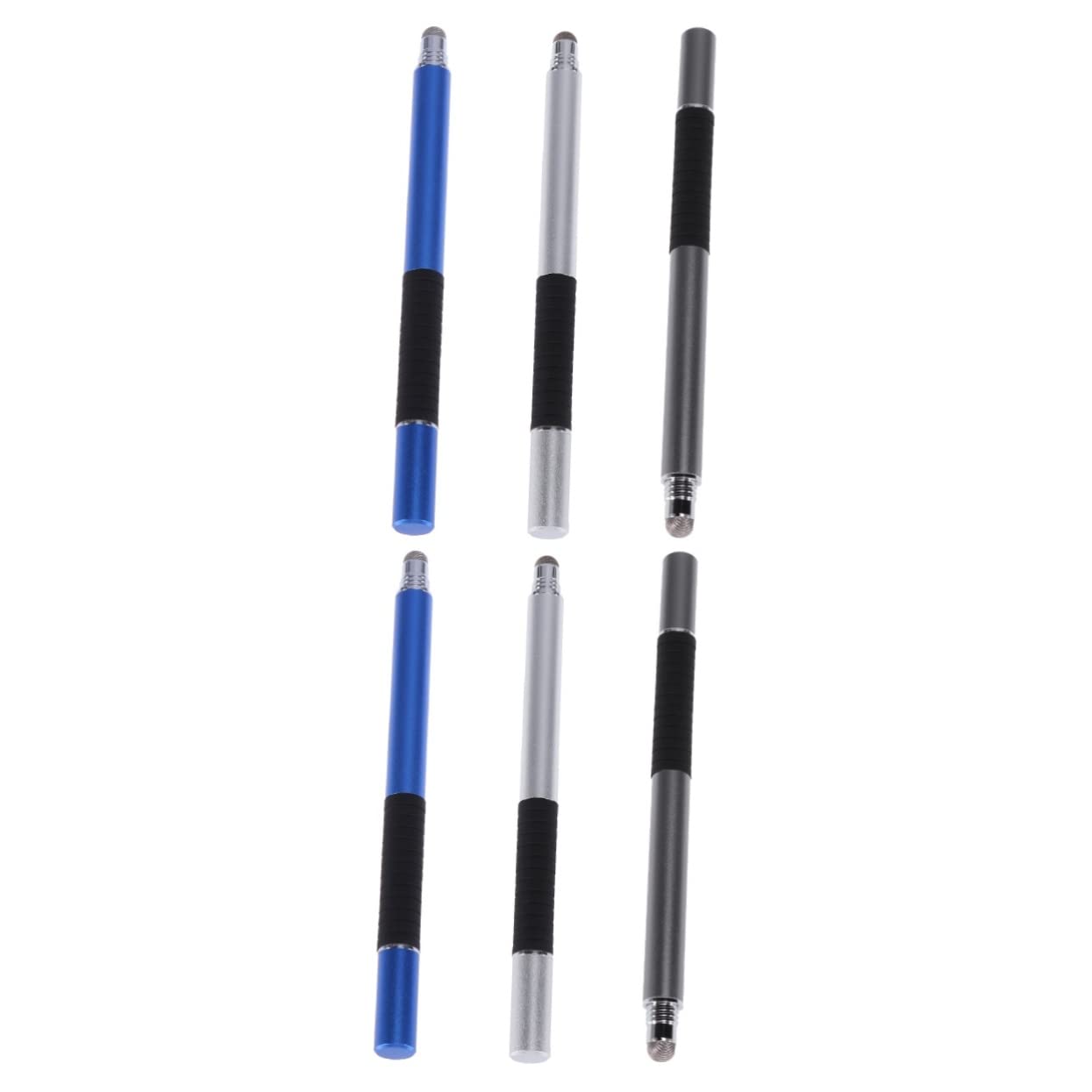 OSALADI 6pezzi Penna Stylus Capacitiva Multifunzione Con Punta Sottile Per Smartphone e Tablet Di Argento Blu Scuro Strumento Di Scrittura Leggero e Resistente