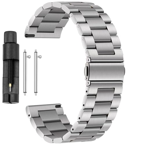Antfly Uhrenarmband aus Metall 20mm,Edelstahlarmband für Uhr,Quick Release Uhrenarmbänder Ersatz für Herren und Damen- 20mm 22mm (20MM, Silber)