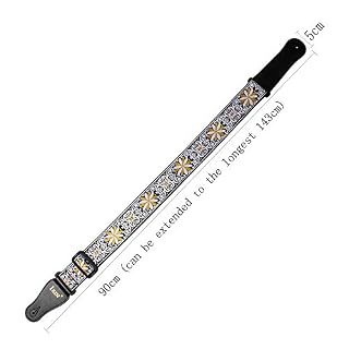 KOCAN GS-02 Sangles de guitare réglables pour broderie pour accessoires guitares électriques acoustiques, jaune,sangle de guitare acoustique - Les Beatles, Paul McCartney, John Lennon, RIngo Starr, George Harrison KOCAN GS-02 Sangles de guitare réglables pour broderie pour accessoires guitares électriques acoustiques, jaune,sangle de guitare acoustique – Image 4