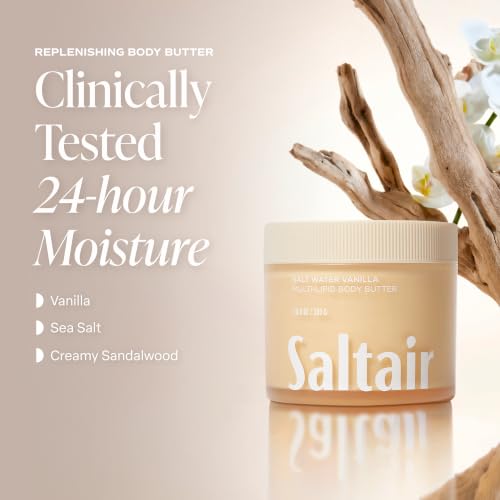 Image of Saltair Multi-Lipid Body Butter | Salt Water Vanilla Cream | 10 oz | Creamy texture with conditioning ingredients for lasting hydration and a soft comfortable finish