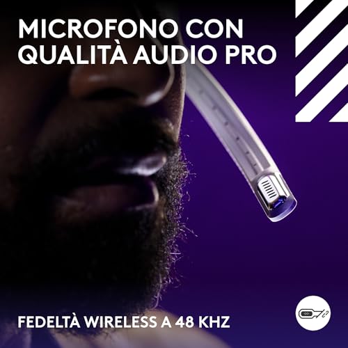 Astro A50 X LIGHTSPEED, Cuffia con microfono gaming wireless + base, PRO-G GRAPHENE, PLAYSYNC su Xbox Series X|S, PS5, PC/Mac, Nintendo Switch 2, Bluetooth, Passthru HDMI 2.1 - Blanco - Cuffia gaming - Immagine 4