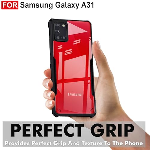 Image of Zapcase Back Case Cover for Samsung A31 | Compatible for Samsung A31 Back Case Cover | 360 Degree Back Cover Case | Clear Case with Camera Protection | (TPU + PC | Matte Black)
