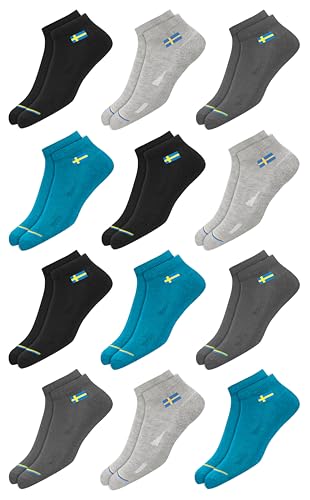 SWAGR 12 Pairs Solid Cotton Ankle Length Socks for Men Women, Pac...