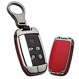 ontto Key Fob Cover Case with Keychain Fit for Range Rover Sport Fit for Jaguar Red