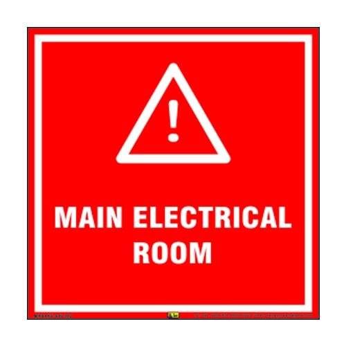 Mr. Safe - Main Electrical Room Sign Eco Vinyl Sticker 8 inch X 8 inch ...