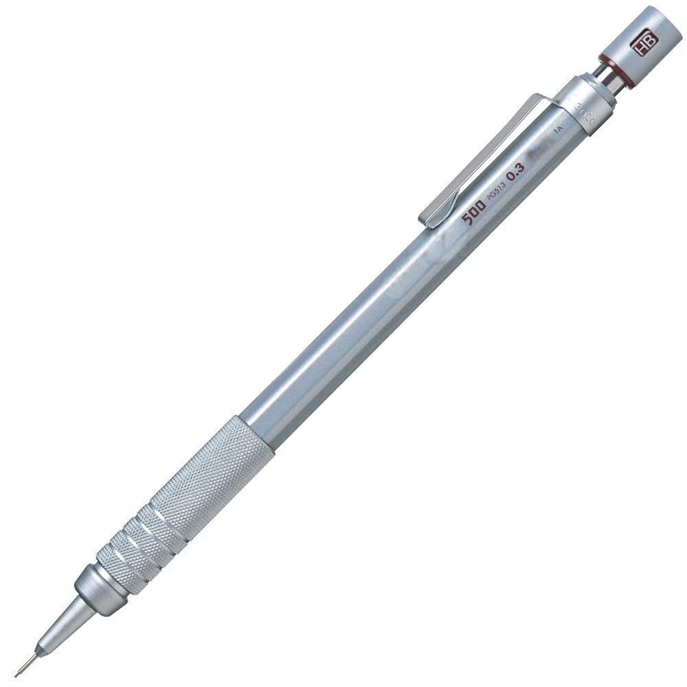 Generic 500 0.3mm HB Mechanical Pencil Silver Pack of 1 - Image 1