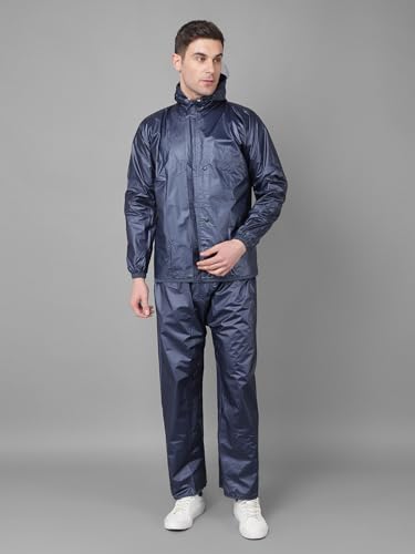 Image of Dollar Rainguard Men's PVC Full Sleeve Solid Reversible Sporty Raincoat Set With Adjustable Hood and Pocket