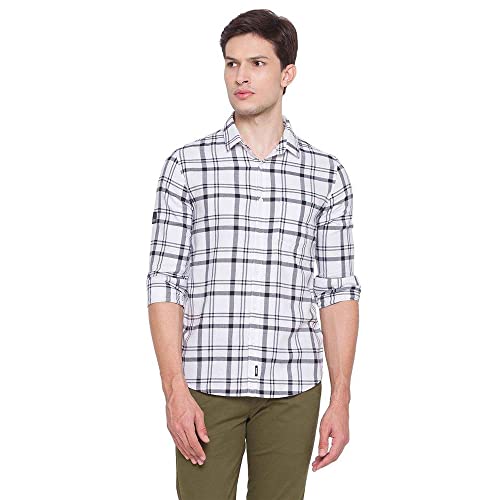 Image of Spykar Men's Checked Slim Fit Shirt