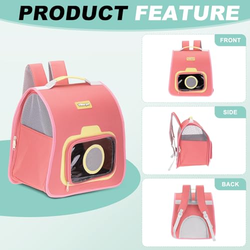 Sac à dos de transport pour chat rose pliable de 38cm par sourcing map - 5