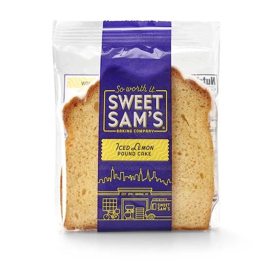 Sweet Sam’s Iced Lemon Pound Cake Individually Wrapped, 6-Pack