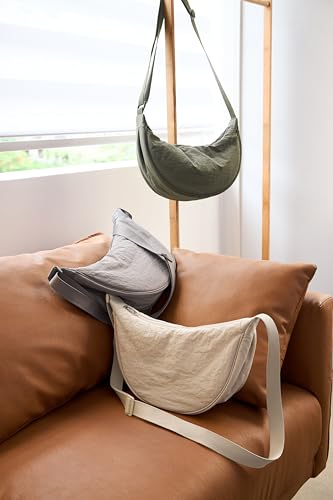 KALIDI Crossbody Bag Damen Groß Half Moon Bag Damen Schultertaschen Umhängetasche mit verstellbarem Gurt Nylon Hobo Bag
