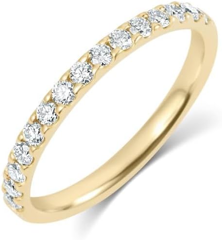 ISAAC WOLF 10k Gold Half-Eternity Band Moissanite Ring for Women