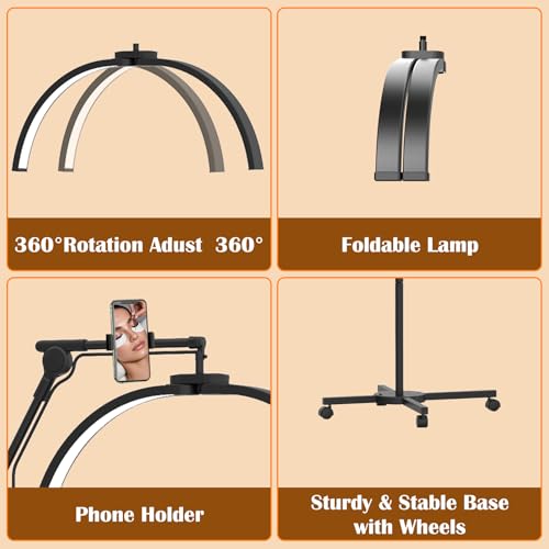 Lampe de cils pliable esthéticienne avec support smartphone et roues intégrées - 4