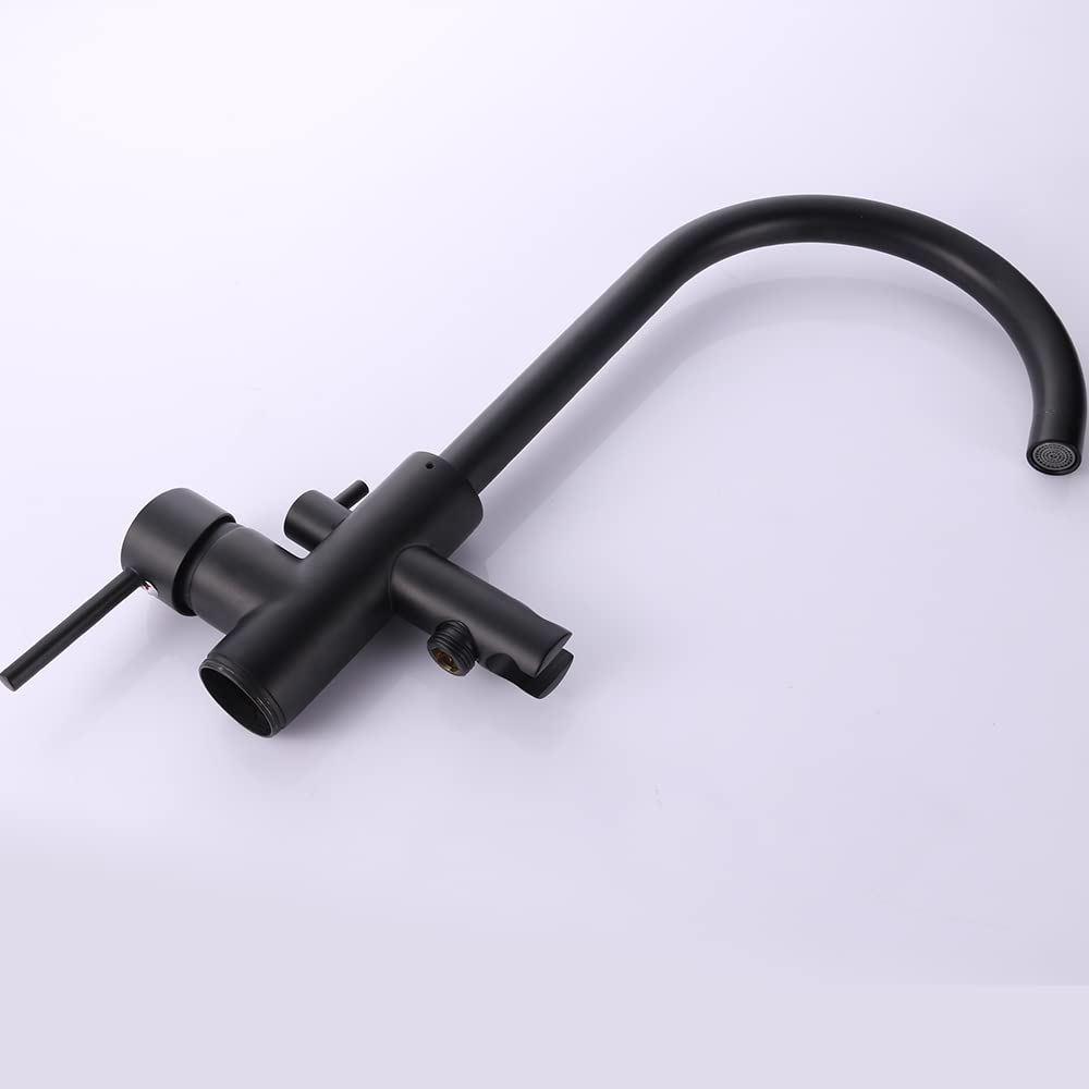 Soporte de pared para bañera y ducha, grifo de baño independiente, grifo de baño, moderno y independiente, ducha de mano con batidora, grifo de baño, grifo de ducha, color negro mate