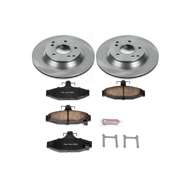 Image of PowerStop Rear Brake Kit for Chevrolet Corvette 1988-96 - Z17 Ceramic Brake Pads & Disc Rotors Replacement, KOE1523