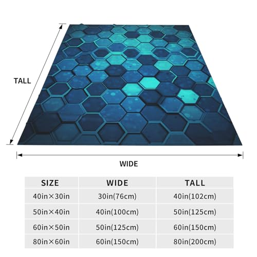 Couverture hexagonale bleue légère chaude pour lit et canapé
