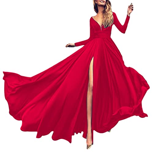 ORANDESIGNE Abendkleid Damen Lang Elegant Ballkleid V-Ausschnitt Maxikleid...