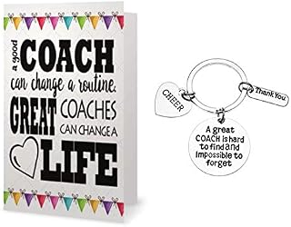 Cheer Coach Keychain & Card Gift Set, Cheerleading Coach Keychain, Cheer Coach Jewelry