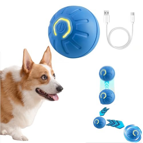 Palla per Cani Interattiva - Pallina Ricaricabile USB Che Si Muove da Sola, Rotante Automatica Resistente - Giocattoli per Cani di Taglia Grande e Media