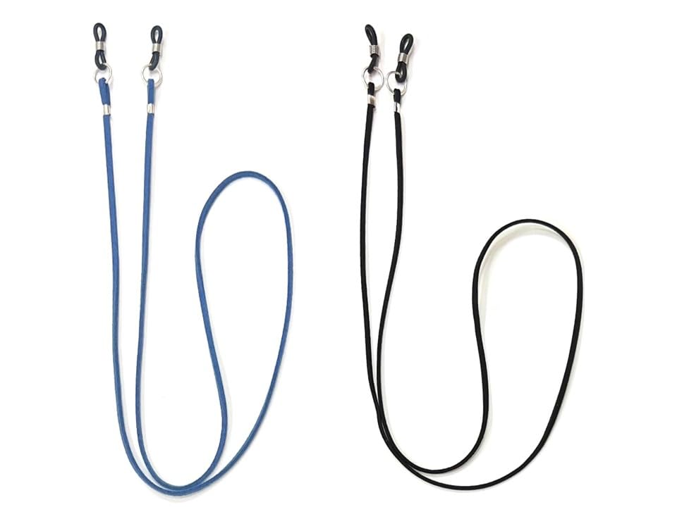 Soft Leather Cord Spectacle Chain For Men (Set of 2) Royal Blue and Black- Unisex Lanyard Chains And Spectacle Holders - Leather Eye Glasses Chain Eyeglass Holders