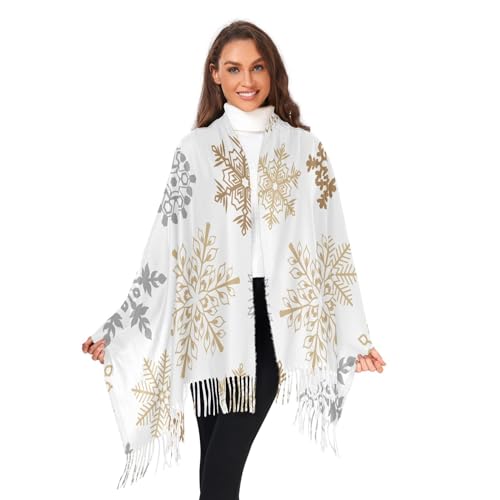 Wedding Pashmina Shawls Soft Scarf for Womens Gift Classic Warm Snowflake Cashmere Feel Wraps for Evening Dresses Wedding Lightweight