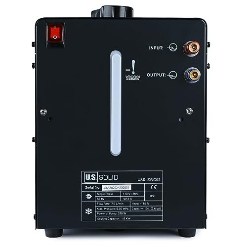 U.S. Solid Water Cooler 10 L - 2.6 gal Tig Welder Torch Water Cooling Machine - Wind Tunnel Heat Dissipation System TIG MIG Welder with Transparent Window - Improved Cooling Effect - Non-Leak Design - image 3