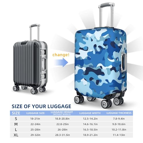 Luggage Cover Protector - Blue Sky Camo Print Fit 29-32 Inch Suitcase Covers for Luggage2