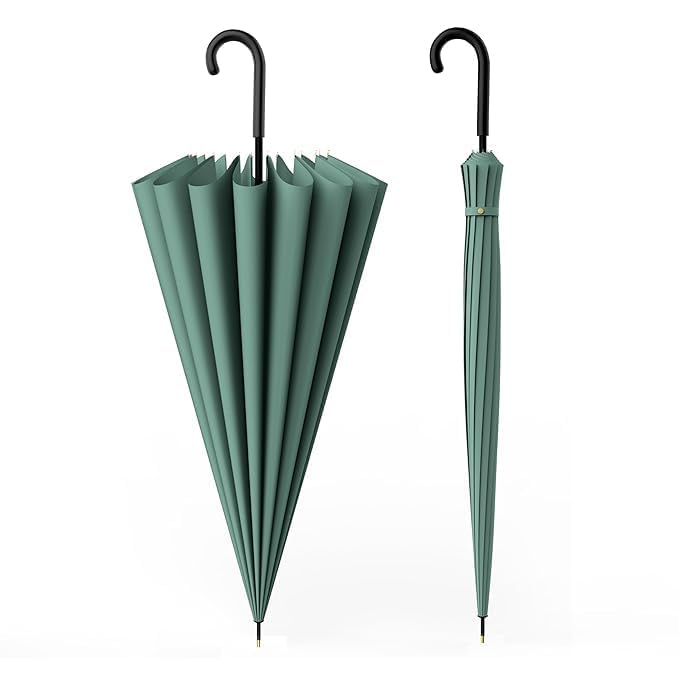 kanupriya Men’s and Women’s Long Umbrella, Classic Straight Handle, Large Windproof Waterproof Canopy, Strong Fiberglass Frame Durable Rain Umbrella for Daily Use, Office, Travel & Outdoor Protection-picture-23