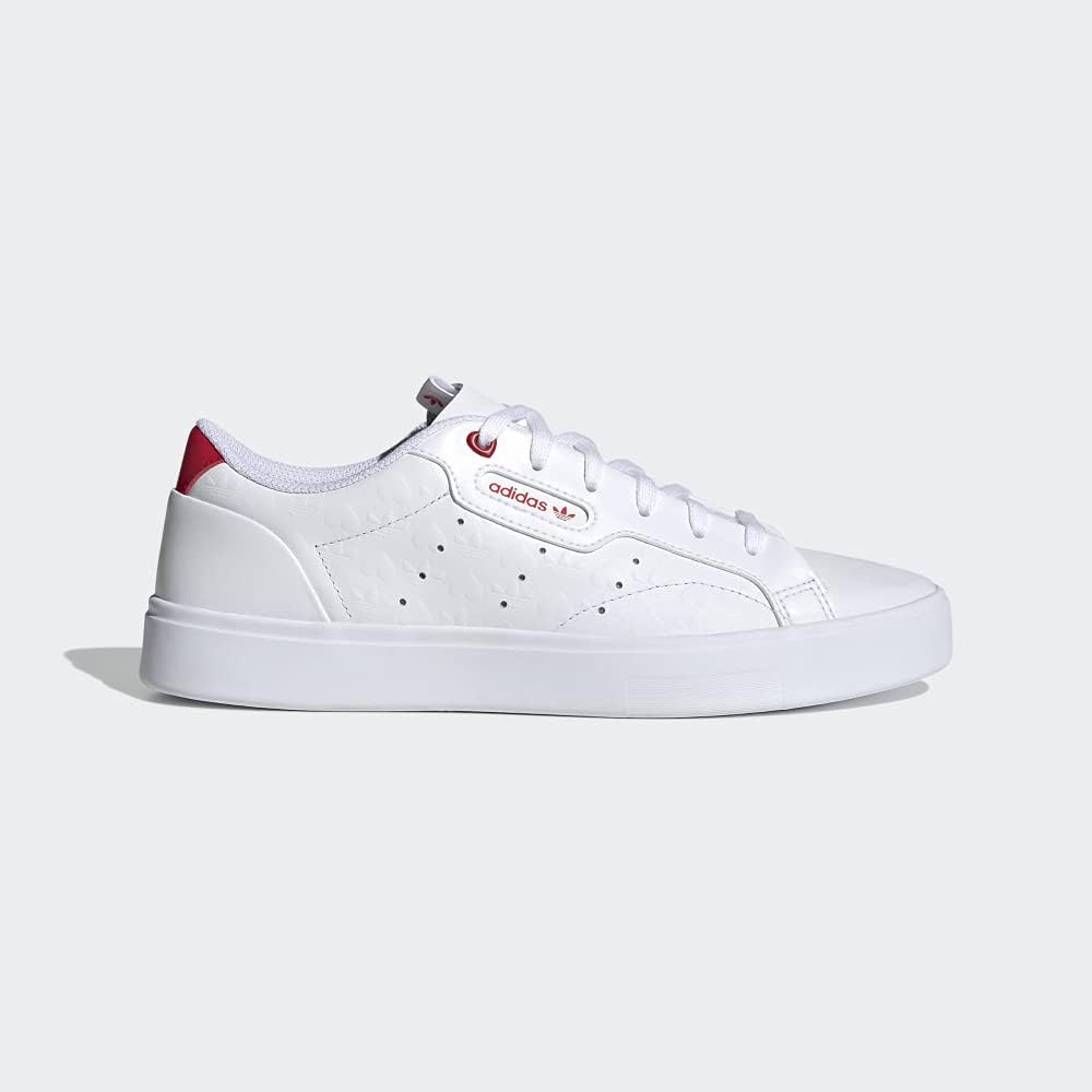 adidas Womens Sleek Embossed Sneakers Shoes Casual - White - Size 8 M