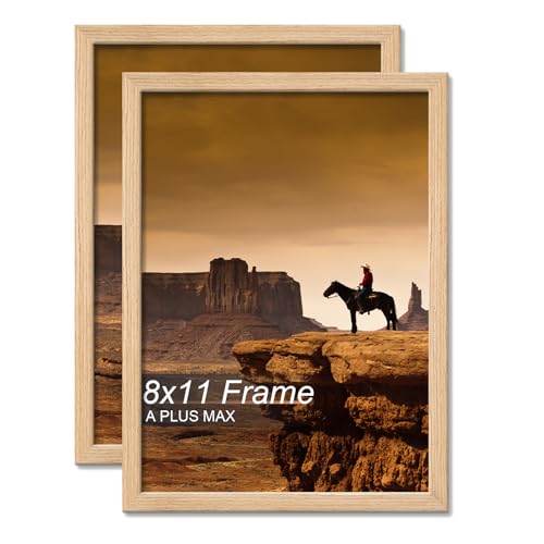 8x11 Picture Frame Set of 2 Natural Light Weight Tabletop and Wall Mount