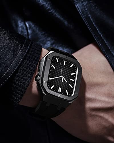 Protégez votre Apple Watch 45mm avec ce kit boîtier métal noir antichoc