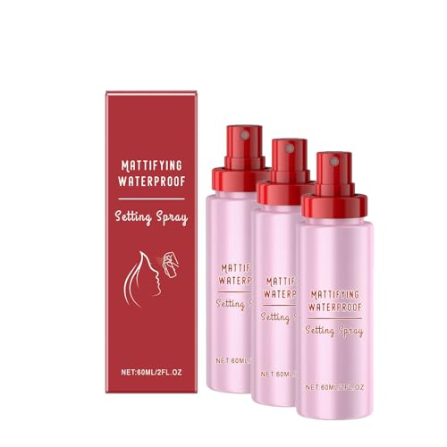 Polvo Fleus Glass Spray, desgaste de maquillaje de hasta 12 horas, spray de ajuste de tamaño de acabado liso, configuración de maquillaje hidratante para acabado radiante de piel de vidrio (3PCS)