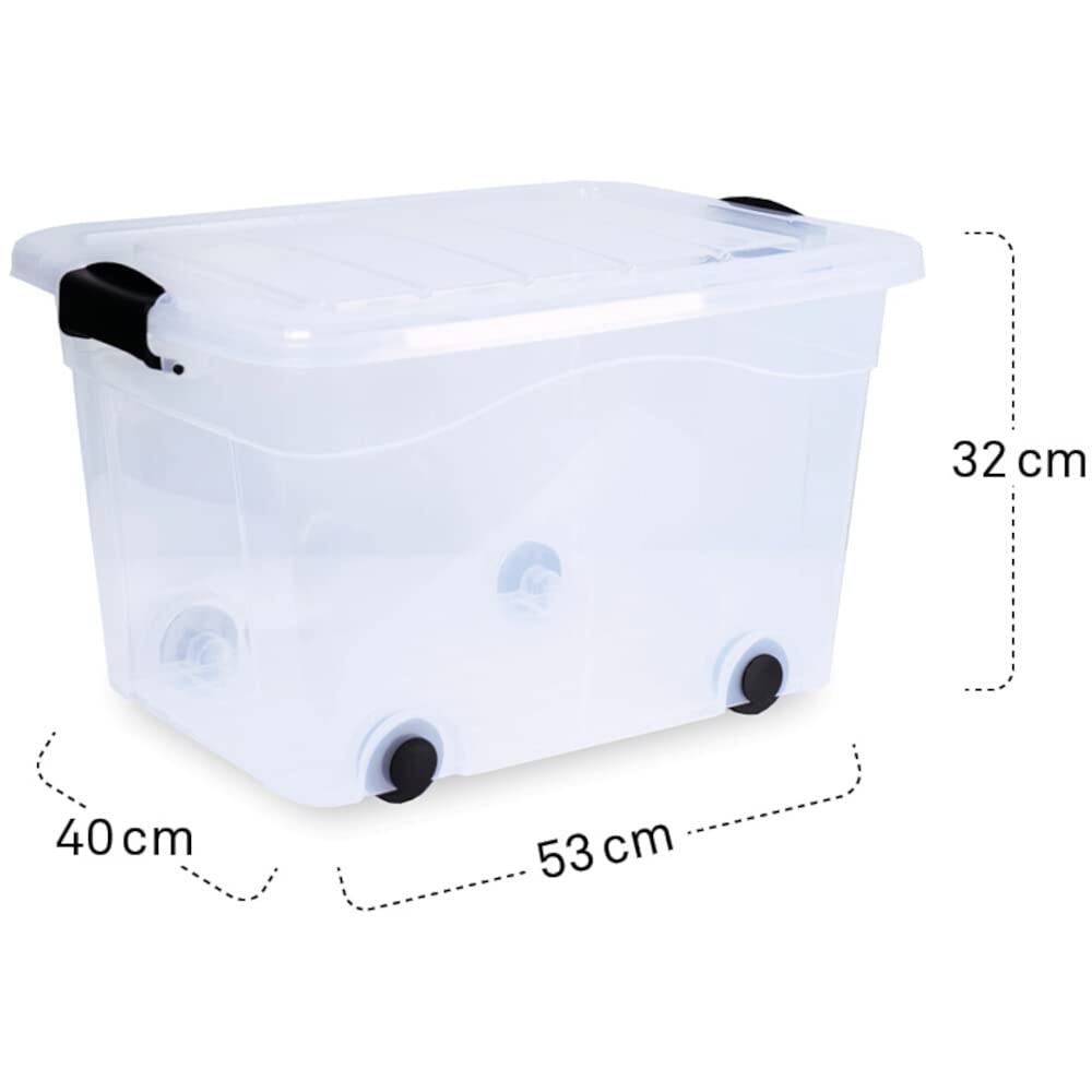 Aufbewahrungsbox 40l 2 er Set Anzio mit Rollen