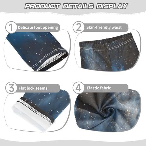 Dark Blue Starry Sky Girls Leggings Soft Stretch Workout Yoga Dance Pants for Kids Casual Tights3