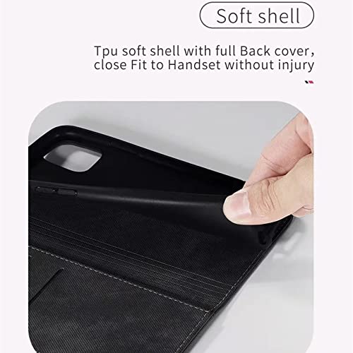 Étui Cuir Solide iPhone 14 13 12 11 Pro Max Housse Portefeuille Anti-Rayures - 6