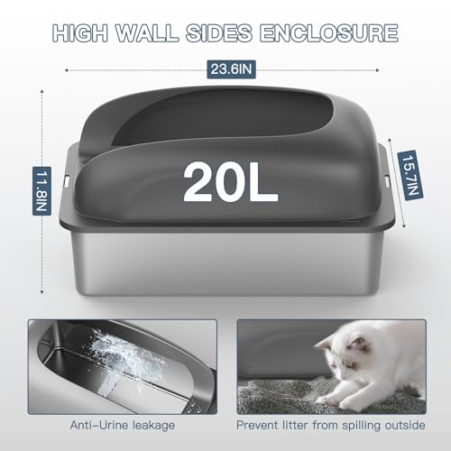Arenero metálico para gato XL con tapa y accesorio miniatura 4