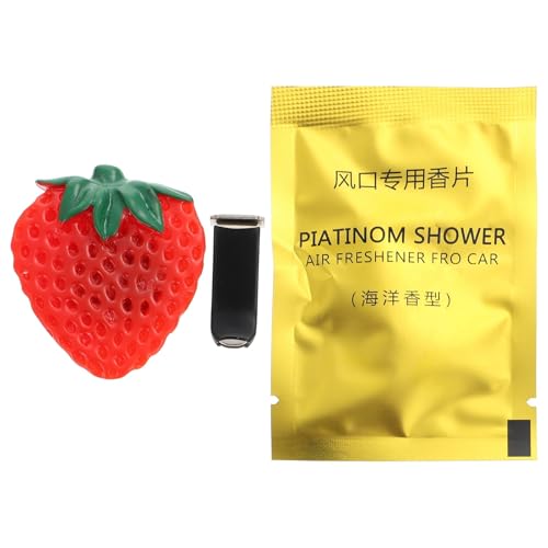 CIYODO Strawberry Car Vent Clip Air Freshener, Essential Oil Diffuser for Car Air Outlet, Fruit-shaped Automotive Perfume Clip Suitable for Women and Interior Accessories