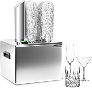 WantJoin Electric Winery Wine Glass Polishing Machine,5 Polishing Cloth Washers Commercial Glass Polisher, Stainless-Steel Glassware Polishing Machine for Bar Kitchen