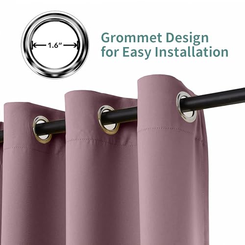 Image of THE LINEN COMPANY Premium Eyelet Door Curtain 6 Feet, Room Darkening Blackout Window Curtain, Lavender