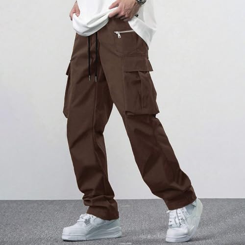 Mens Pants Casual Slim Fit Baggy 2025 Pants Cargo with Multi Pockets Solid Relaxed Fit Trousers Big and Tall Outfit2