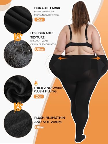 DORALLURE Plus Size Fleece Lined Tights Women, Opaque Winter Warm thermal Leggings Pantyhose2