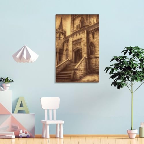 Toile murale vintage château médiéval pour une ambiance chambre cocooning - 4