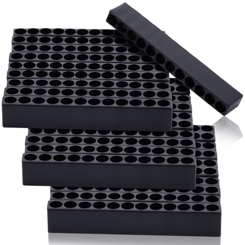 Kigley 30 Pcs 12 Holes Hex Shank Bit Holder Screwdriver Head Drill Bit Organizer Plastic Storage Case Fit for 1/4 Inch Hex Shank (Black)