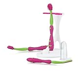 Nuby 4 Stage Oral Care Set System, Pink/Green