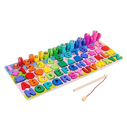 OFFIGAM 字字母知育積み木 向け木製釣りゲーム 環境 塗装 使用手指協調能力向上 誕生日プレゼント適応 学習と遊び両用