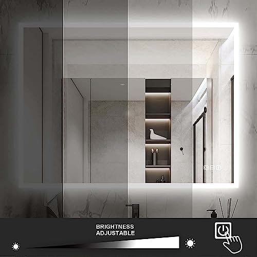 Starlead 36X28 Inch Led Lighted Bathroom Mirror Bluetooth Speaker Backlit Vanity Mirror With Touch Sensor, Memory Function, Dimmable, Anti-Fog, Wall Mounted Horizontal/Vertical #TOP6